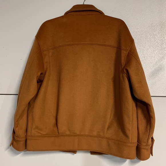 LEVIS GINGER WOOL SNAP FRONT TRUCKER VARSITY JACKET WOMENS SMALL OVERSIZED - Picture 6 of 7